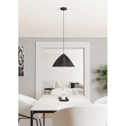 Eglo - Lustra ar auklu 1xE27/40W/230V melna