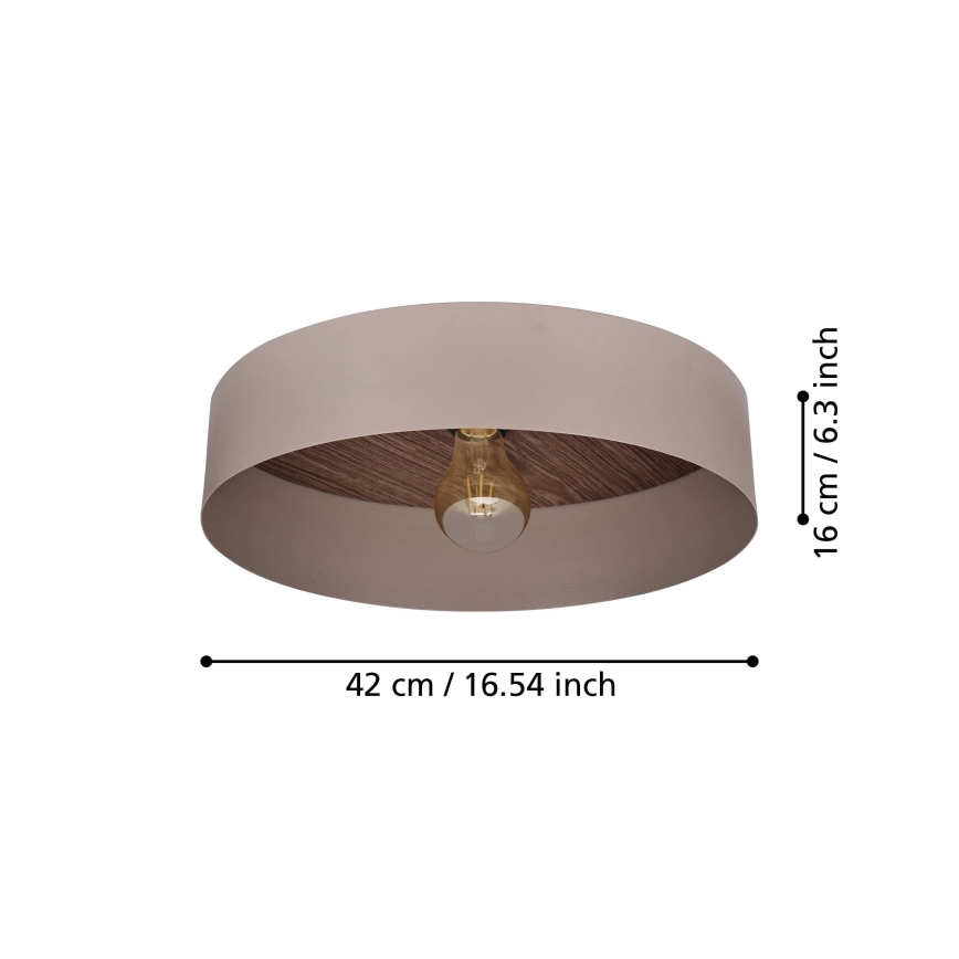 Eglo 900838 - Griestu lampa DUAIA 1xE27/40W/230V brūna