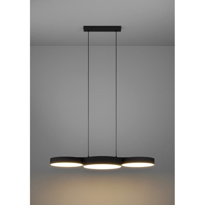Eglo - LED RGBW Aptumšojuma lustra ar auklu 3xLED/7,5W/230V 2700-6500K melna