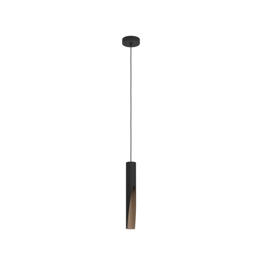 Eglo - LED Lustra ar auklu 1xGU10/4,5W/230V melna/brūna