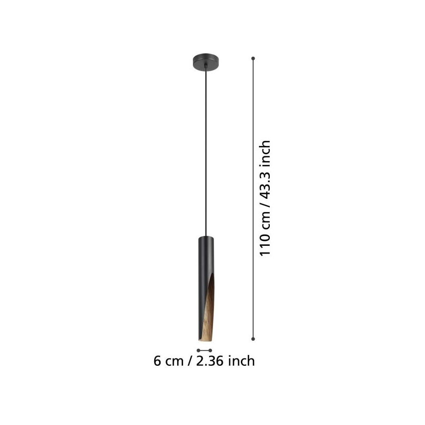 Eglo - LED Lustra ar auklu 1xGU10/4,5W/230V melna/brūna