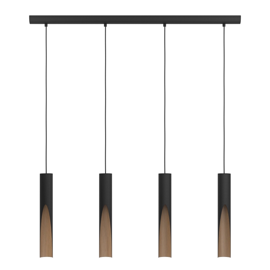Eglo - LED Lustra ar auklu 4xGU10/4,5W/230V melna/brūna