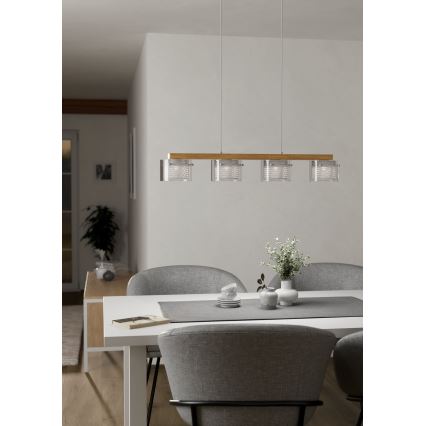 Eglo - LED RGBW Aptumšojuma lustra ar auklu 4xLED/3,7W/230V 2700-6500K