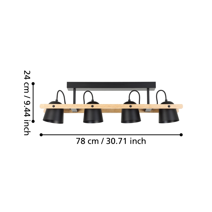 Eglo - LED RGBW Aptumšojama virsapmetuma lustra 4xLED/3,7W/230V 2700-6500K