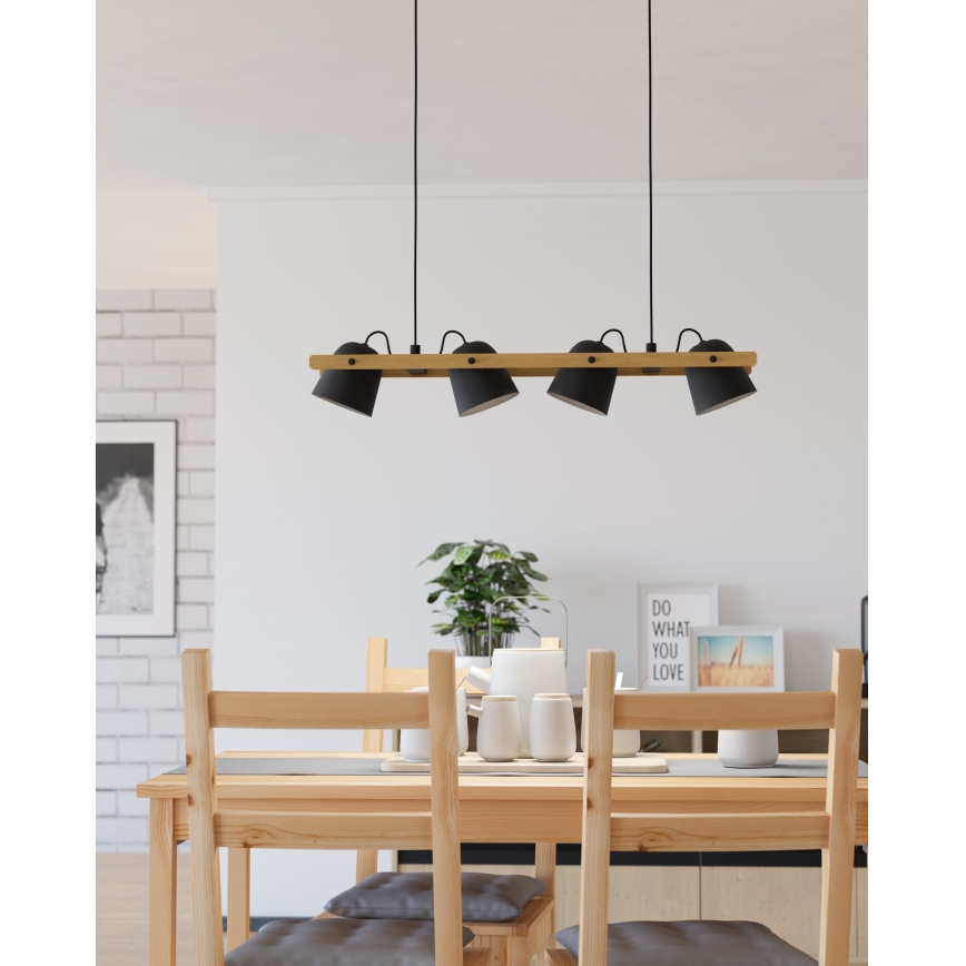 Eglo - LED RGBW Aptumšojuma lustra ar auklu 4xLED/3,7W/230V 2700-6500K