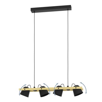 Eglo - LED RGBW Aptumšojuma lustra ar auklu 4xLED/3,7W/230V 2700-6500K