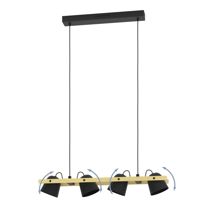 Eglo - LED RGBW Aptumšojuma lustra ar auklu 4xLED/3,7W/230V 2700-6500K