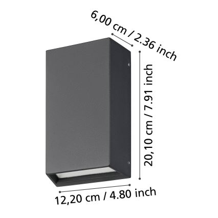 Eglo - LED Āra sienas lampa 2xLED/5W/230V IP65