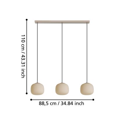 Eglo - Lustra ar auklu 3xE27/40W/230V