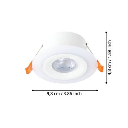 Eglo - KOMPLEKTS 3x LED Iegremdējama lampa 3xLED/4,8W/230V balta