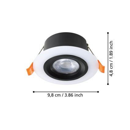 Eglo - LED Iegremdējama lampa LED/4,8W/230V melna