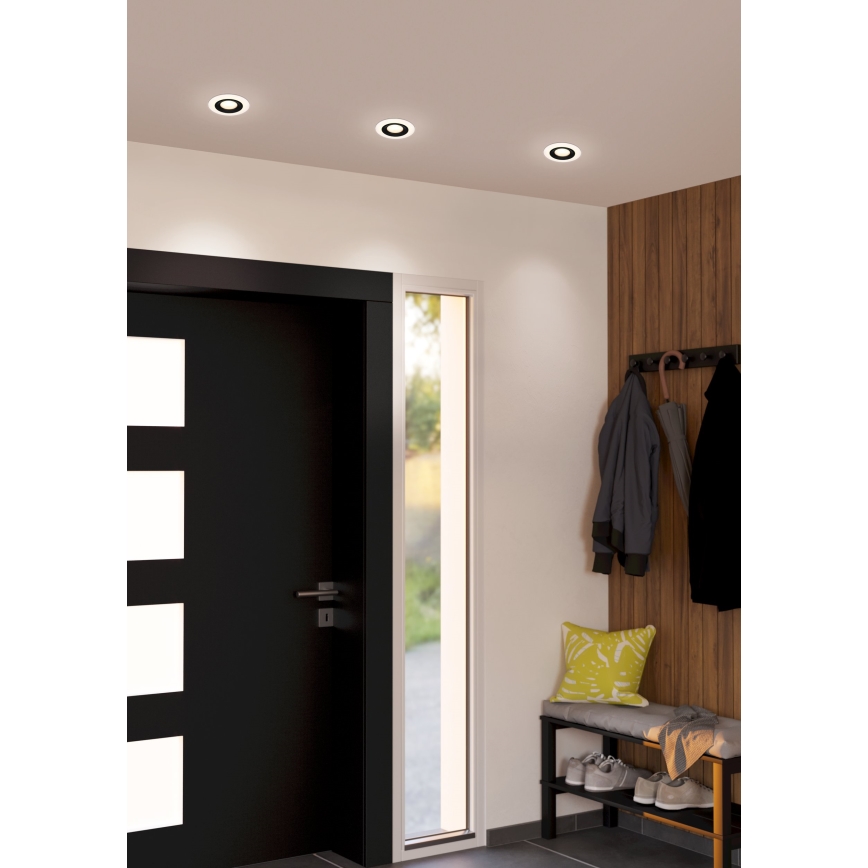 Eglo - KOMPLEKTS 3x LED Iegremdējama lampa 3xLED/4,8W/230V melna