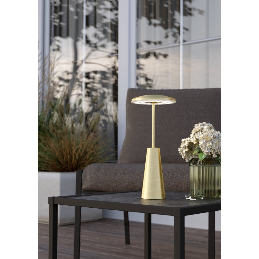 Eglo - LED Aptumšojama skārienvadāma āra lampa LED/2,8W/5V 2400K/3000K/4000K 5200 mAh IP54 zelta
