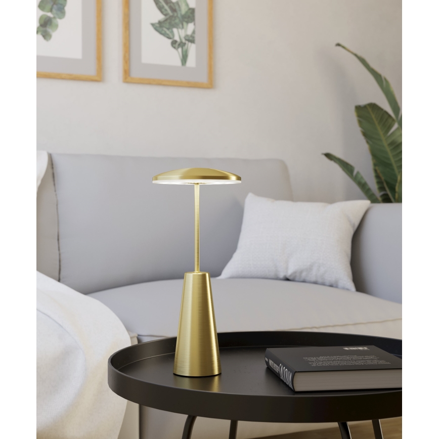 Eglo - LED Aptumšojama skārienvadāma āra lampa LED/2,8W/5V 2400K/3000K/4000K 5200 mAh IP54 zelta