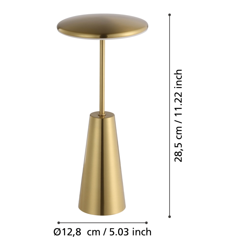 Eglo - LED Aptumšojama skārienvadāma āra lampa LED/2,8W/5V 2400K/3000K/4000K 5200 mAh IP54 zelta