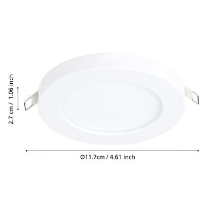 Eglo - LED Iegremdējama lampa LED/5,5W/230V 3000K balta