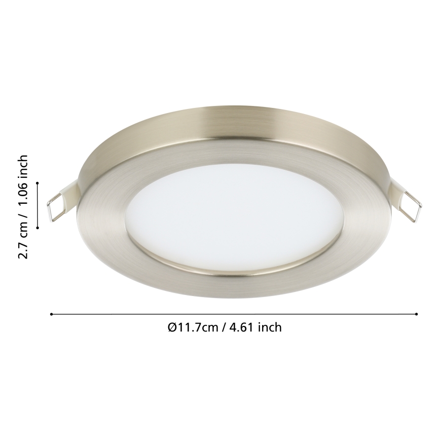 Eglo - LED iebūvējamais griestu gaismeklis LED/5,5W/230V 3000K matēts hroms Ø 11,7 cm