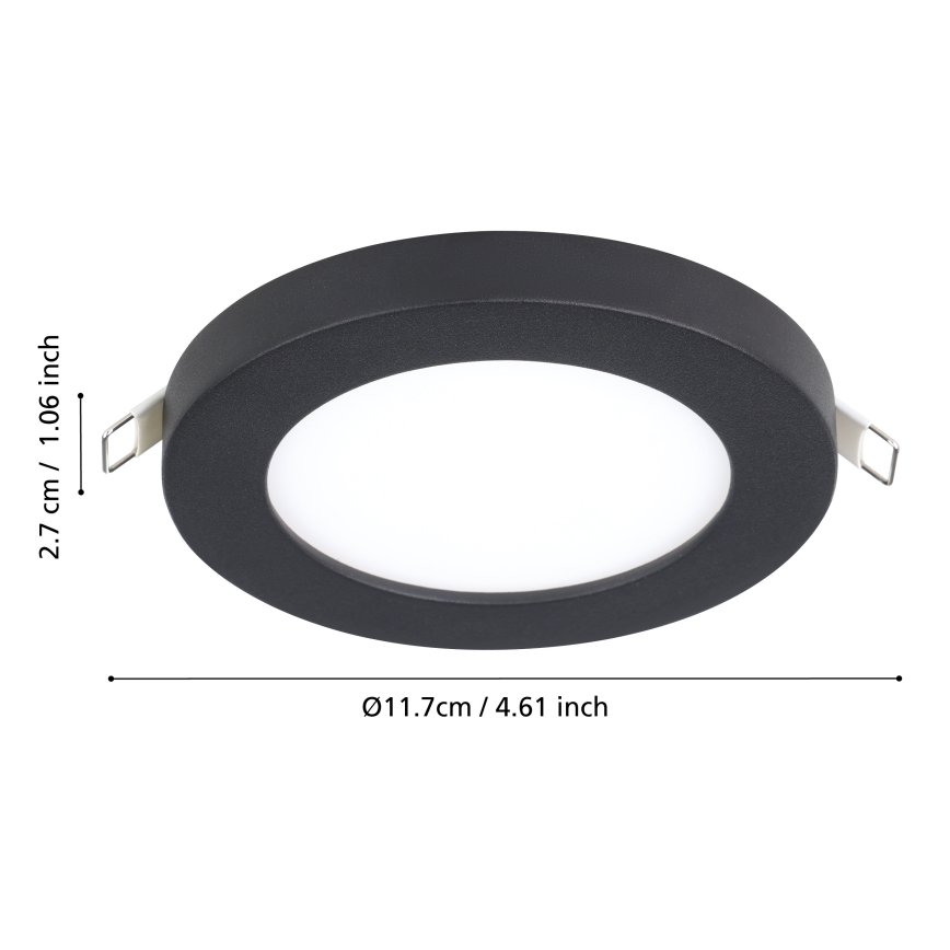 Eglo - LED Iegremdējama lampa LED/5,5W/230V 4000K melna