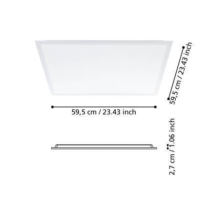 Eglo - virsmas montējamais LED panelis LED/34,5W/230V 60x60 cm