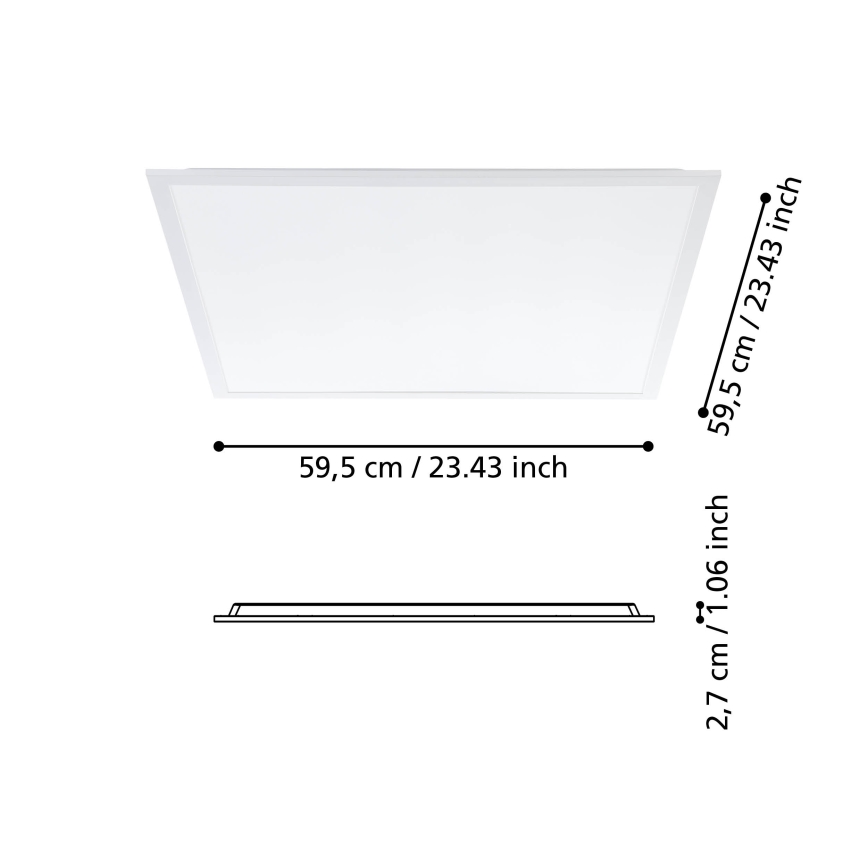 Eglo - virsmas montējamais LED panelis LED/34,5W/230V 60x60 cm