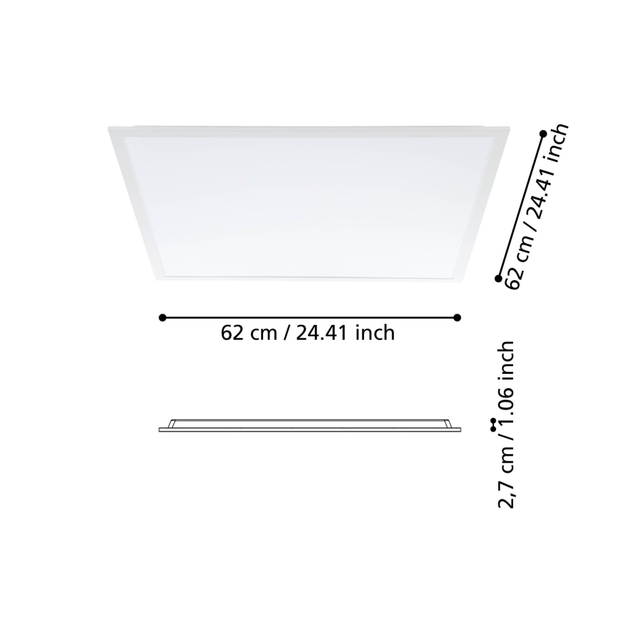 Eglo - LED Virsapmetuma panelis LED/33W/230V 62x62 cm