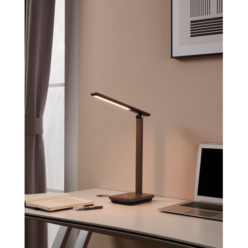 Eglo - LED Aptumšojama, lādējama galda lampa LED/3,6W/5V 1800mAh brūna