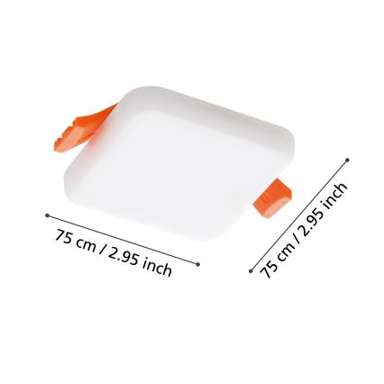 Eglo - LED Iegremdējama vannas istabas lampa LED/4,5W/230V 7,5x7,5 cm IP65