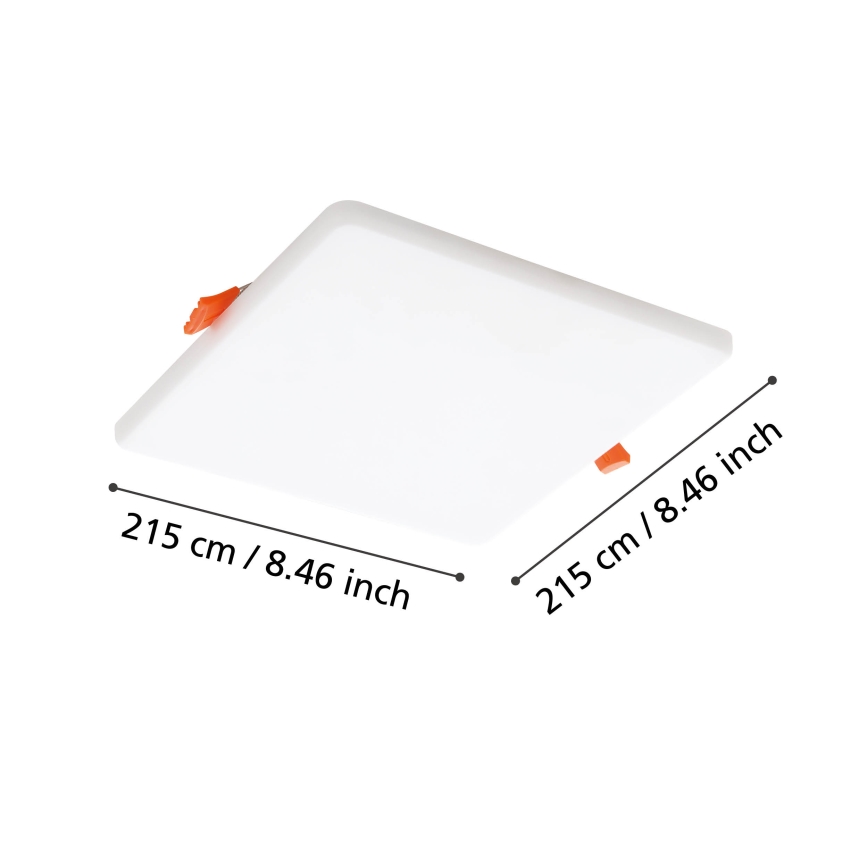 Eglo - LED Iegremdējama vannas istabas lampa LED/18W/230V 21,5x21,5 cm IP65