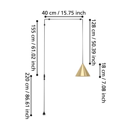 Eglo - Lustra ar auklu 1xE27/40W/230V