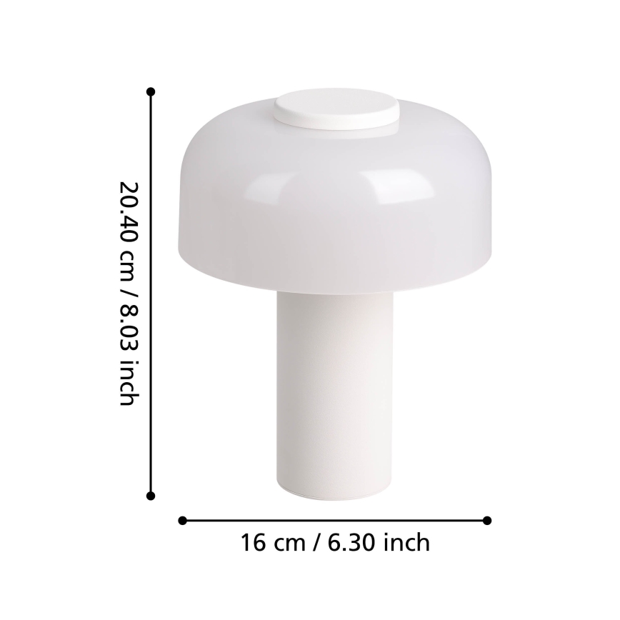 Eglo - LED Aptumšojama skārienvadāma āra lampa LED/2,25W/5V 2400-4000K 5200 mAh IP44 balta