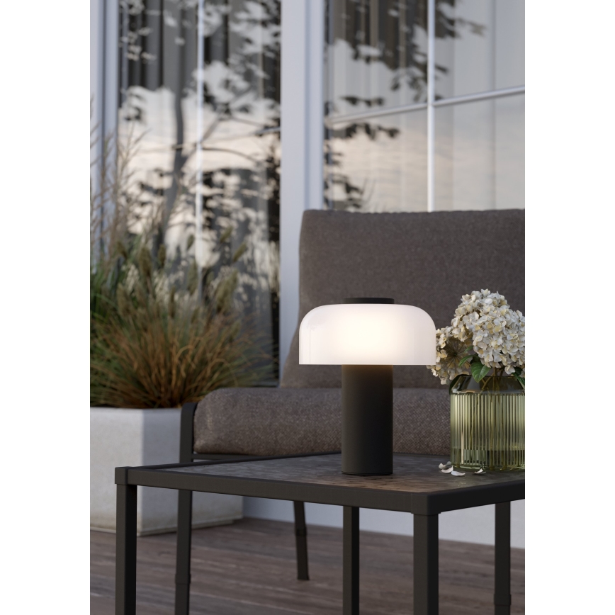 Eglo - LED Aptumšojama skārienvadāma āra lampa LED/2,25W/5V 2400-4000K 5200 mAh IP44 melna/balta