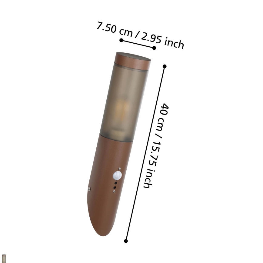 Eglo - Āra sienas lampa ar sensoru 1xE27/15W/230V IP44