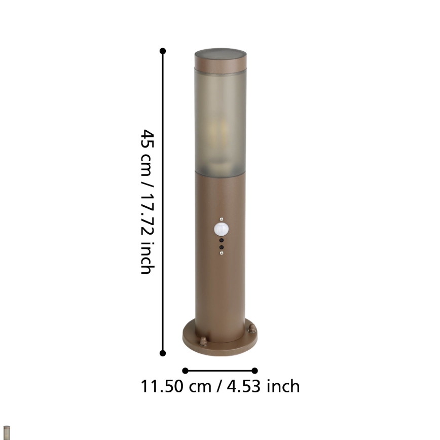 Eglo - Āra lampa ar sensoru 1xE27/15W/230V 45 cm IP44