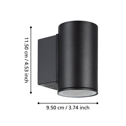 Eglo - LED Āra sienas lampa 1xGU10/2,8W/230V IP44