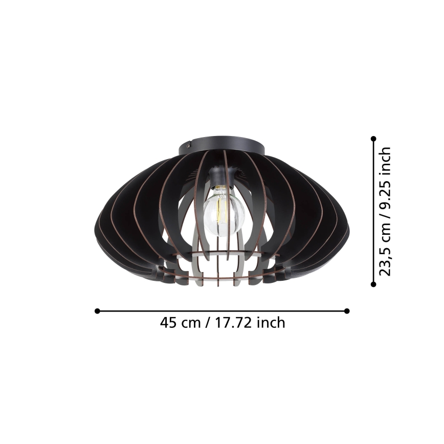 Eglo - Griestu lampa 1xE27/40W/230V d. 45 cm melna