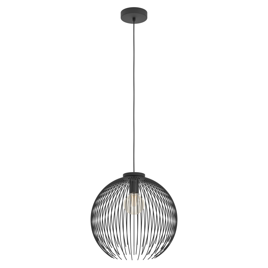 Eglo - Lustra ar auklu 1xE27/40W/230V melna