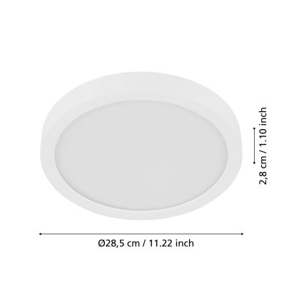 Eglo - LED Griestu lampa ar sensoru FUEVA LED/17W/230V 3000K ø 28,5 cm