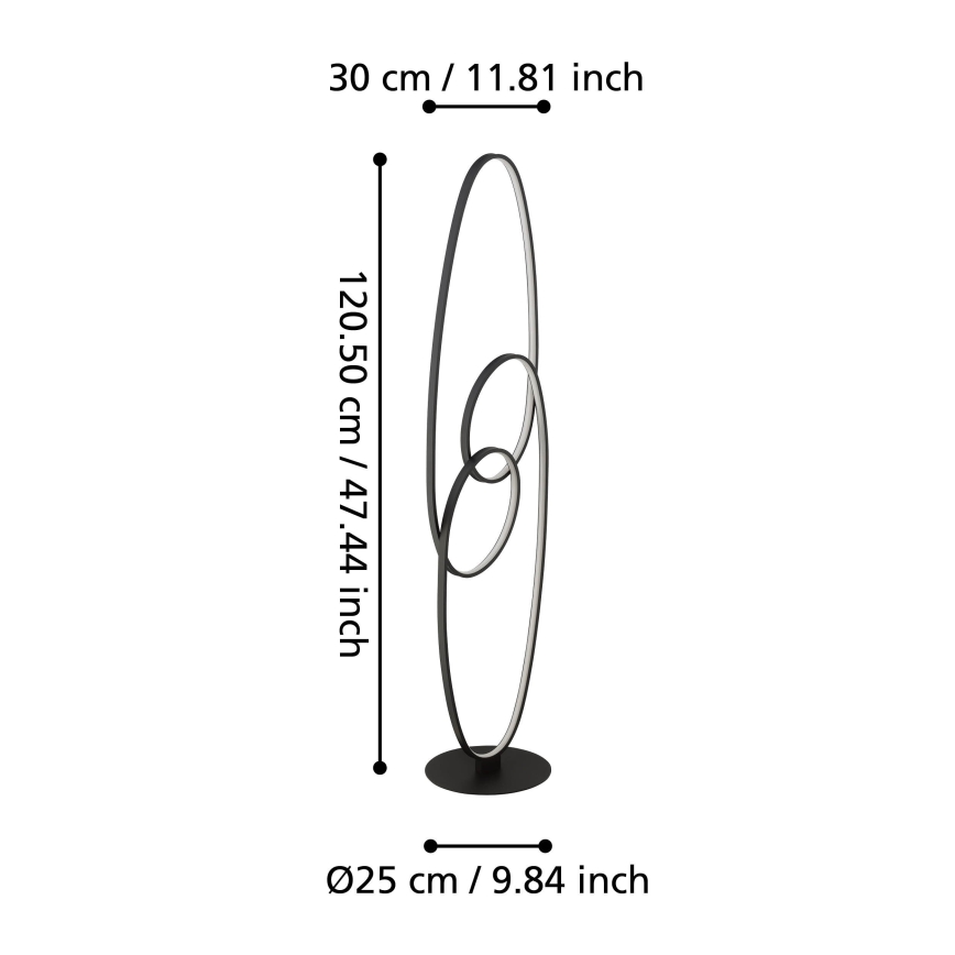 Eglo - LED Grīdas stāvlampa LED/38W/230V 3000K melna