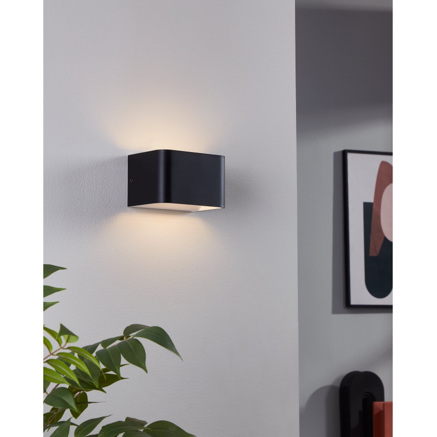 Eglo - LED Sienas lampa LED/6W/230V 3000K melna
