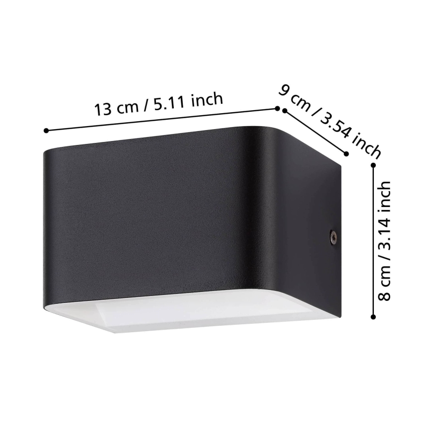 Eglo - LED Sienas lampa LED/6W/230V 3000K melna