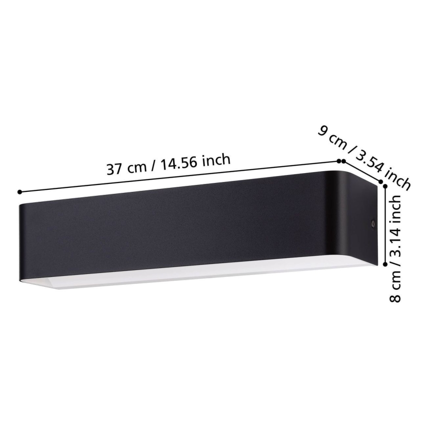 Eglo - LED Sienas lampa LED/12W/230V 3000K melna