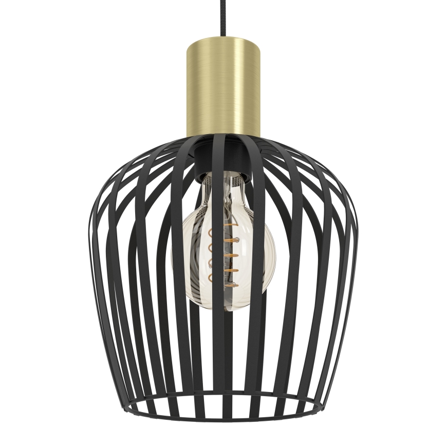 Eglo - Lustra ar auklu 3xE27/40W/230V melna/zelta