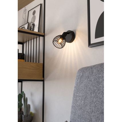 Eglo - Sienas lampa 1xE14/40W/230V melna