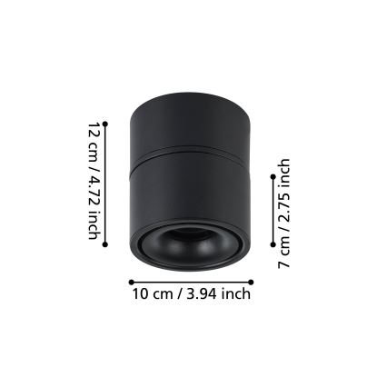 Eglo - LED Starmetis LED/8W/230V 3000K melna