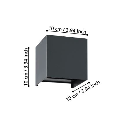 Eglo - LED Sienas lampa 2xLED/1,5W/230V 3000K melna