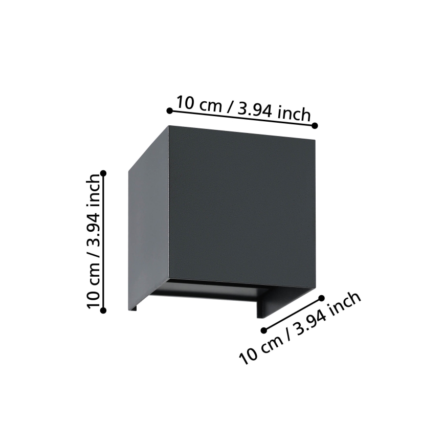 Eglo - LED Sienas lampa 2xLED/1,5W/230V 3000K melna