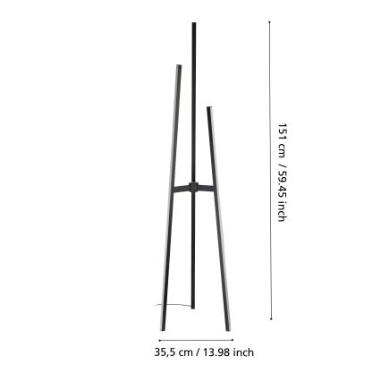 Eglo - LED grīdas lampa LED/30W/230V melna