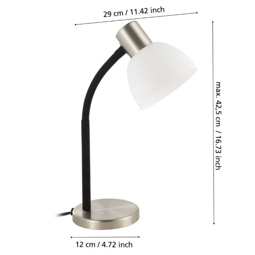 Eglo - Galda lampa 1xE14/25W/230V matēts hroms
