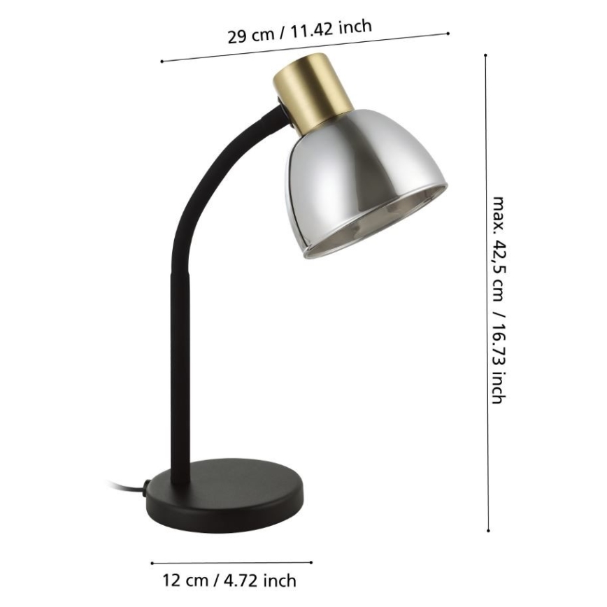 Eglo - Galda lampa 1xE14/25W/230V zelta/melna