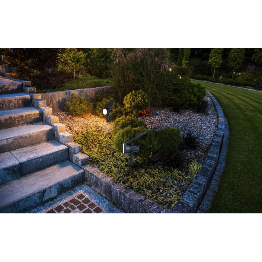 Eglo - LED RGBW dimējama saules lampa LED/3W/4,5V IP44 melna + tālvadības pults